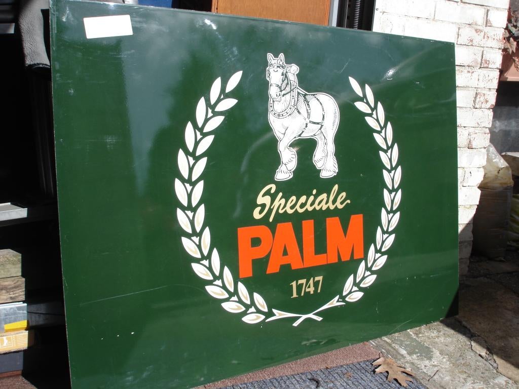 Mooi Reclamebord, Speciale PALM 1747 (dubbelzijdig), Verzamelen, Biermerken, Ophalen, Zo goed als nieuw, Reclamebord, Plaat of Schild