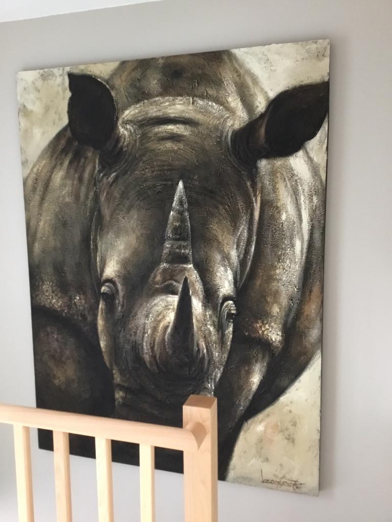 Groot handgeschilderd schilderij (1,50 x200 cm), Antiek en Kunst, Kunst | Schilderijen | Abstract, Ophalen