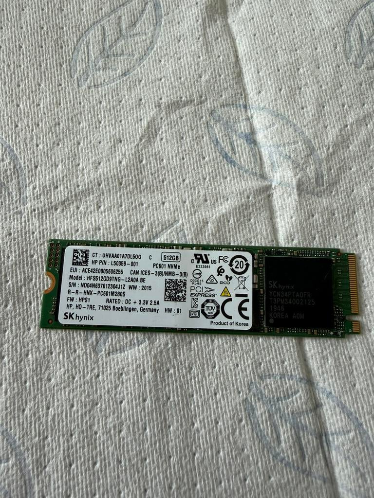 SK hynix PC601 512GB NVMe M.2 SSD, Intern, SSD, Ophalen of Verzenden, Zo goed als nieuw