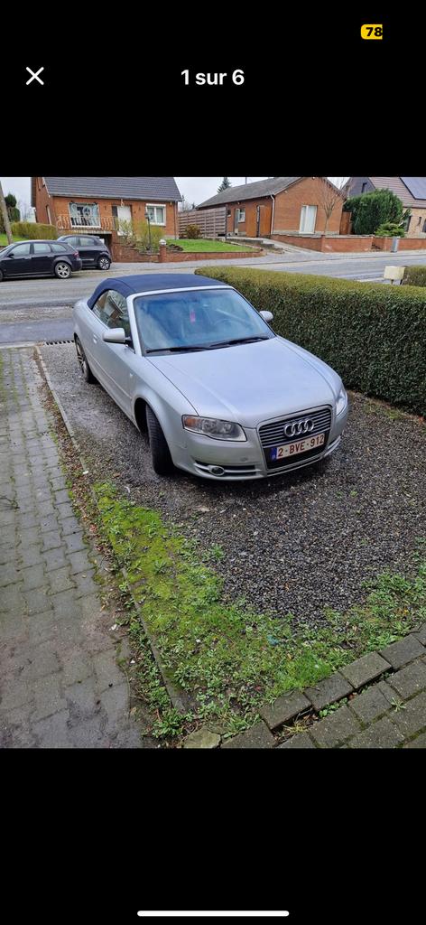 Audi a4  année b7 cabriolet 2litre  diesel 136cv 6 vitesses, Auto's, Cabriolet, A4, Leder, Diesel
