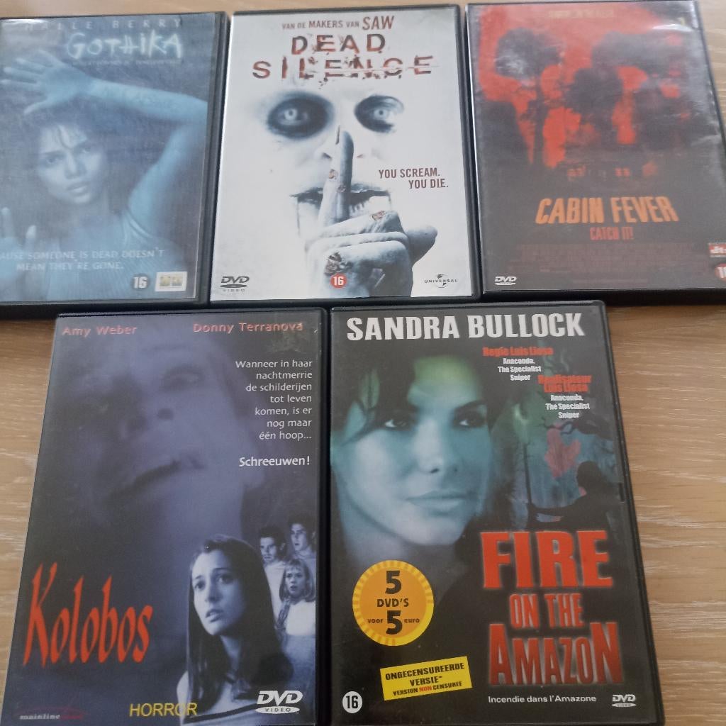 5 dvd genre triller, horror , 2,50 € voor 5 dvd, Cd's en Dvd's, Dvd's | Horror, Ophalen of Verzenden