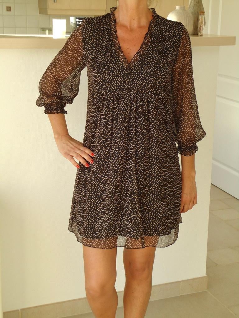 Klasse kleedje zwart beige - Nieuw, Kleding | Dames, Ophalen of Verzenden, Nieuw, Maat 34 (XS) of kleiner, Zwart