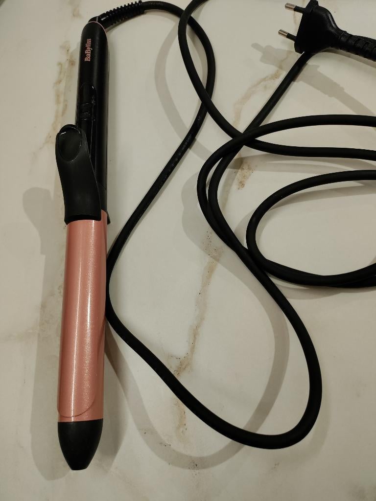 Babyliss krultang 25 mm REF C451E zwart/roze, Ophalen, Gebruikt, Krultang of Stijltang