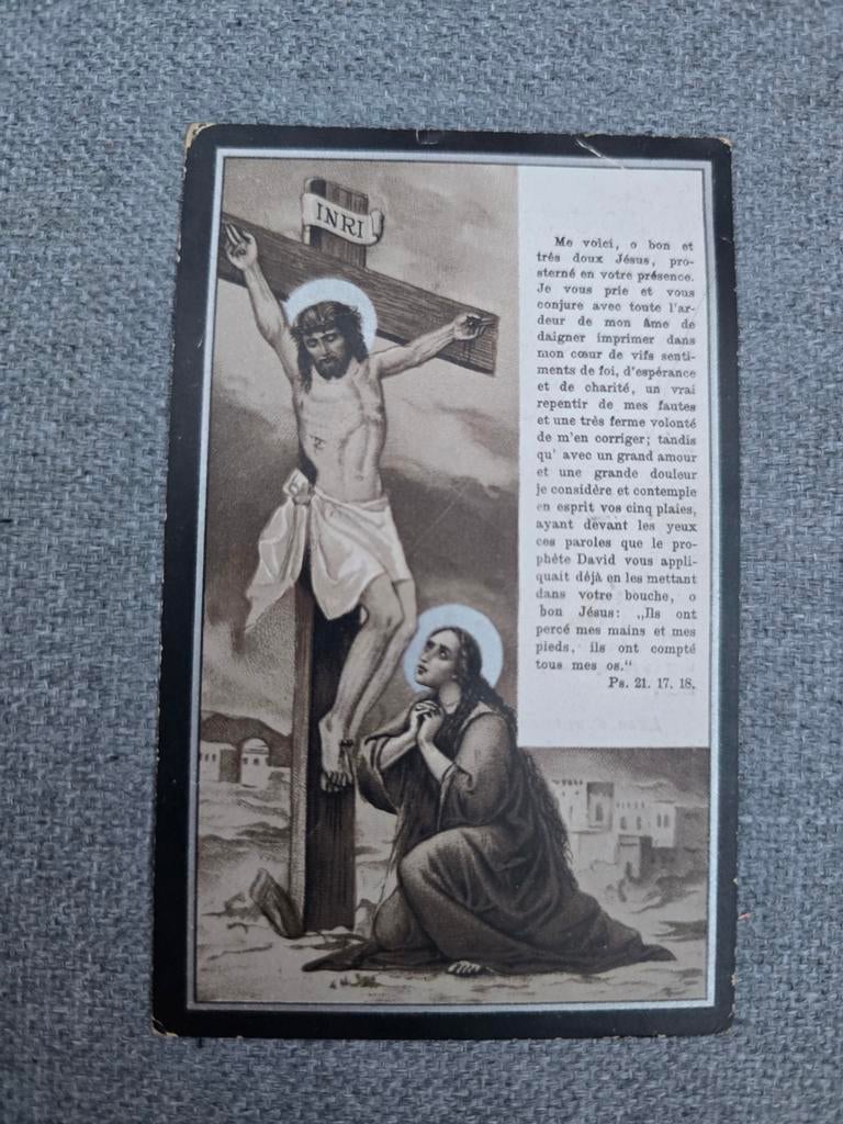 Photo de décès 1900, Namur, Bruxelles, Collections, Enlèvement ou Envoi, Image pieuse