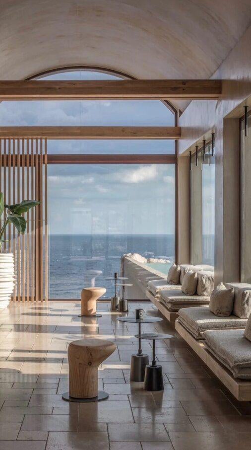 Beige kalkstenen vloer Romeins patroon, natuurstenen tegels, Overige materialen, Nieuw, Ophalen of Verzenden, Balkon