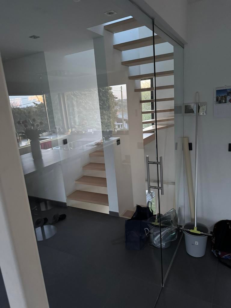 2 portes pivotantes en verre avec paroi fixe, Maison & Meubles, Enlèvement, Comme neuf