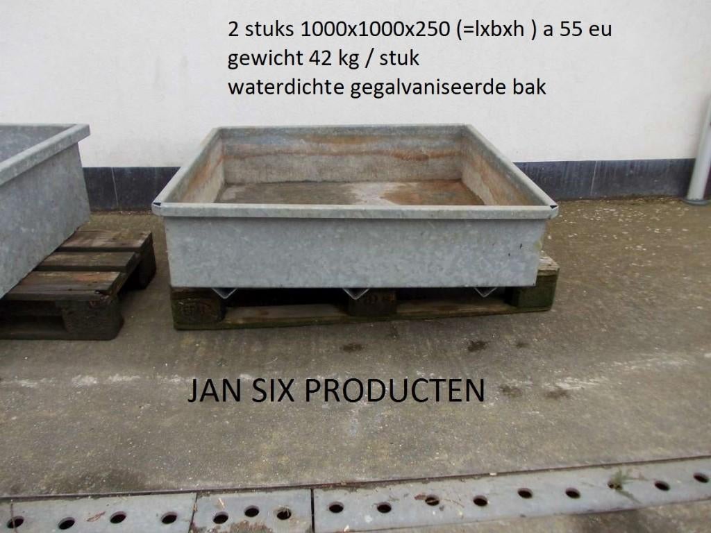 Gegalvaniseerde bak ( voor planten of ... ) 1000x1000x250, Ophalen, Gebruikt