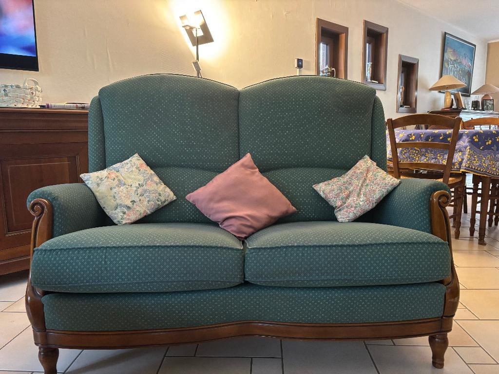 Salon 3 Pièces "Vintage", Maison & Meubles, Fauteuils, 75 à 100 cm, 125 cm ou plus, Vintage, Enlèvement