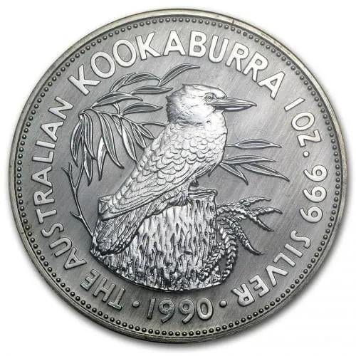 Kookaburra (Australië) 1 ounce munt 1990, Timbres & Monnaies, Monnaies | Amérique, Enlèvement, Argent