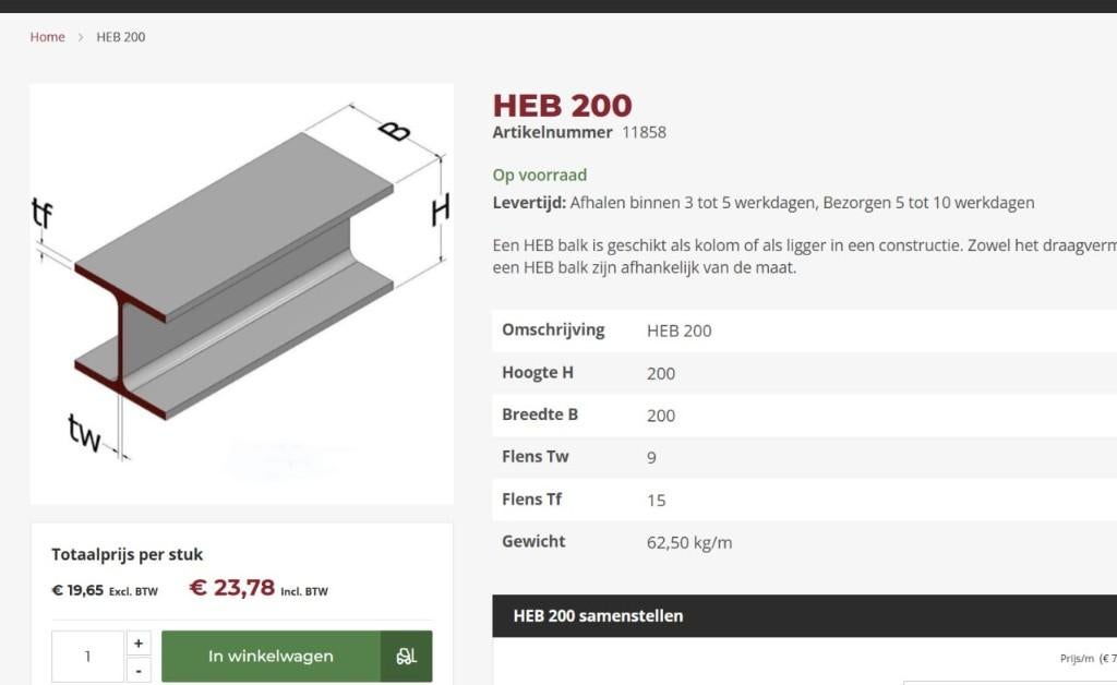 14x HEB200 poutrellen 6m – nieuw in grondlaag, Bricolage & Construction, Quincaillerie & Fixations, Neuf, Autres types, 250 mm ou plus