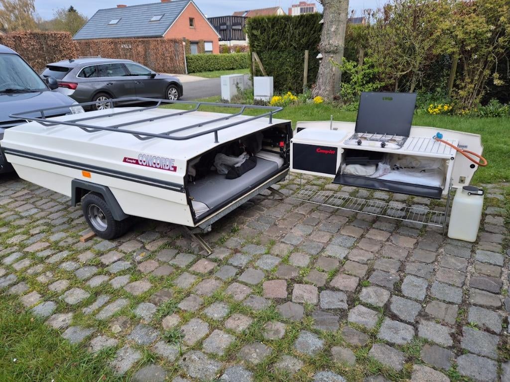 Camplet Concorde vouwwagen Deense makelij+ accessoires, Ophalen, Meerkleurig, Camp-Let, Tot en met 4