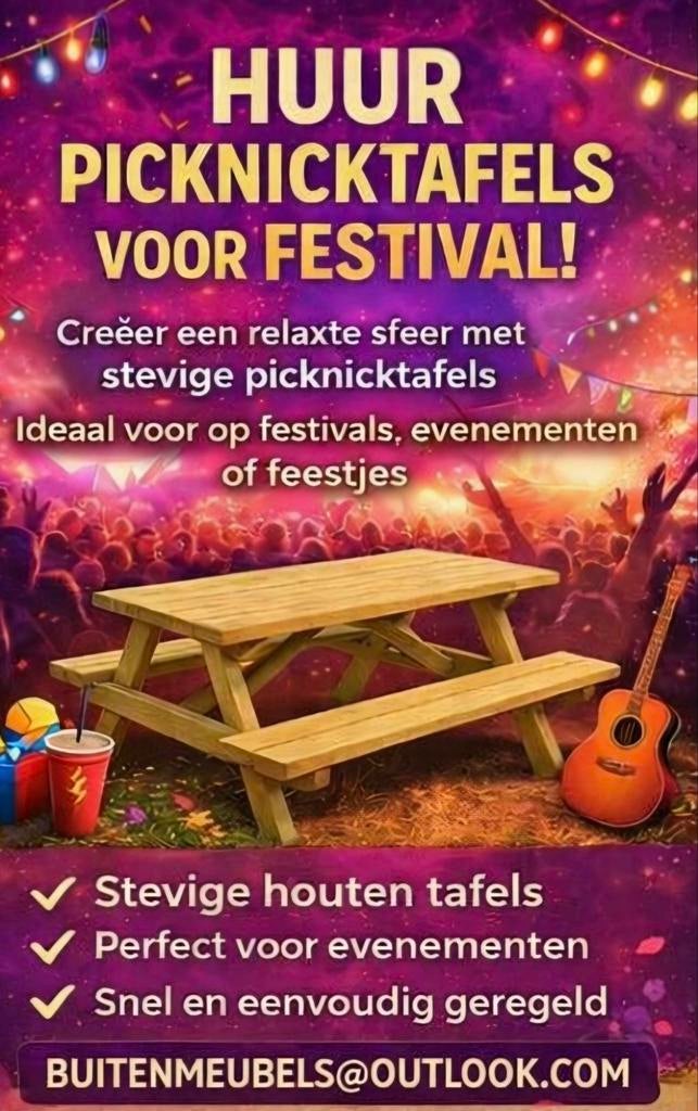 Verhuur van picknicktafels voor alle evenementen, Ophalen