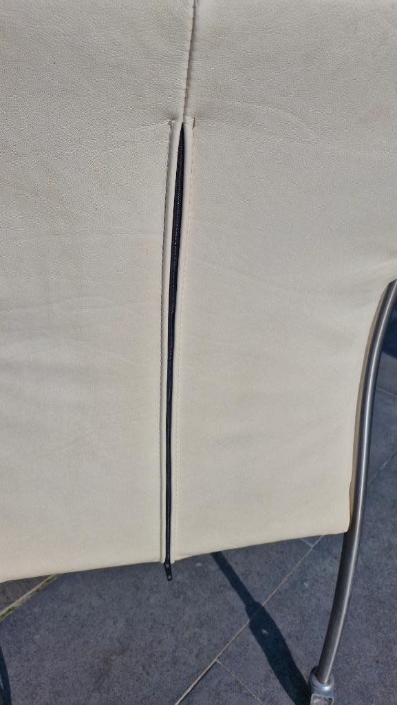 JOLI - 4 leren stoelen met afneembare hoezen op wielen -, Huis en Inrichting, Ophalen, Wit, Contemporain, Vier