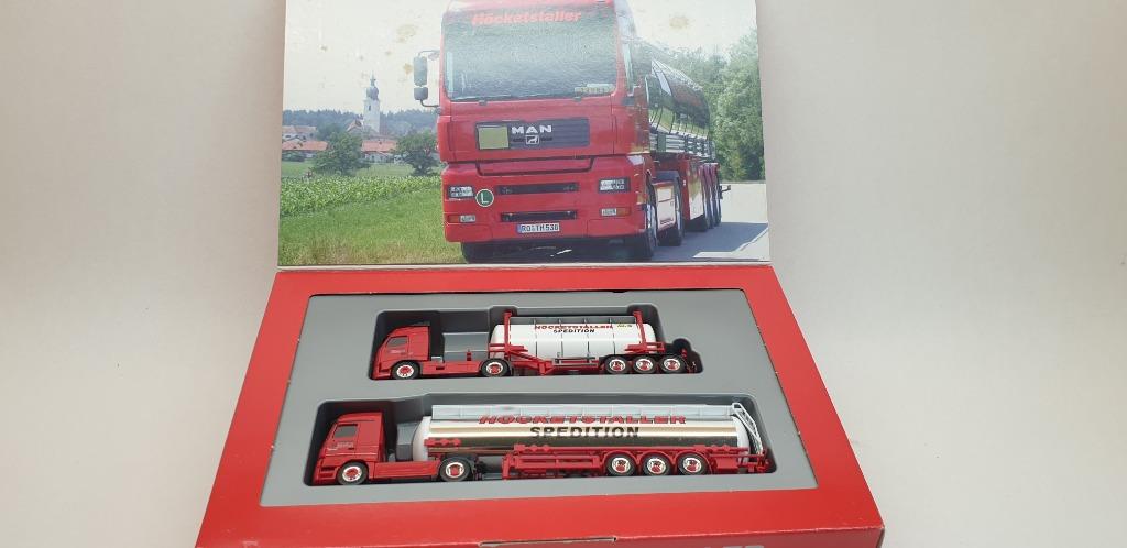 Herpa 1/87 Set "50 Jahre Höcketstaller Spedition", Ophalen of Verzenden, Herpa
