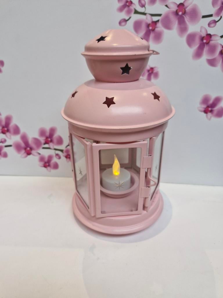 🩷 Lanterne en métal rose, Enlèvement ou Envoi, Comme neuf