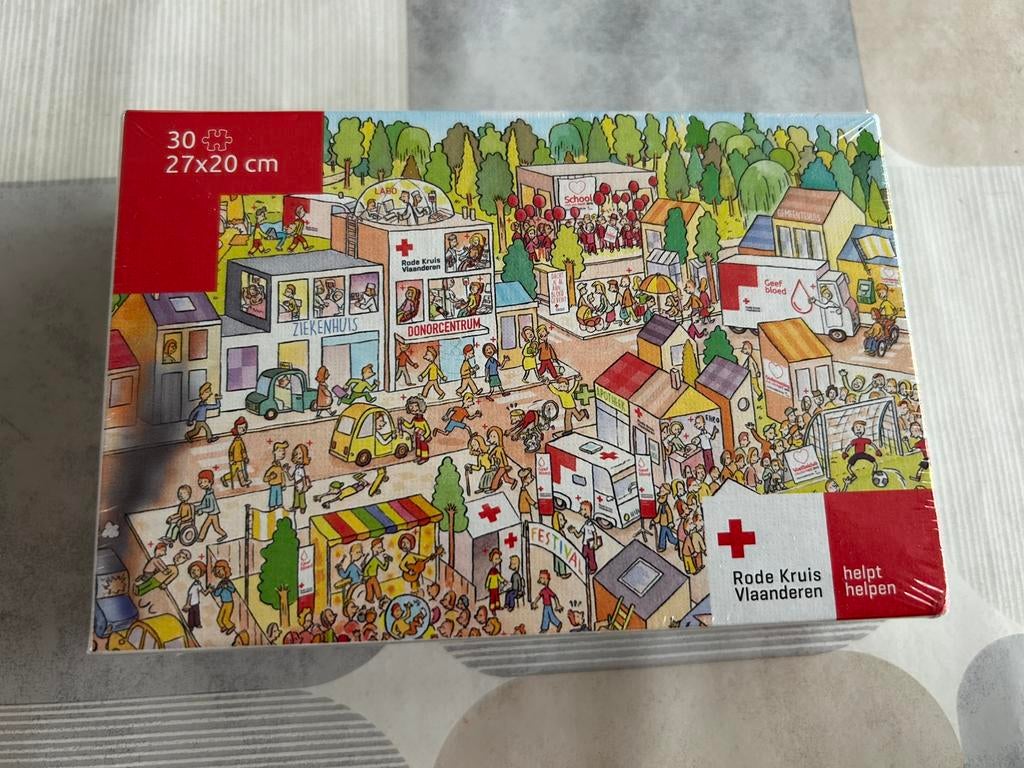 Puzzel 30 stuks van Rode Kruis Vlaanderen, Ophalen of Verzenden, 10 tot 50 stukjes, Nieuw, 6 jaar of ouder