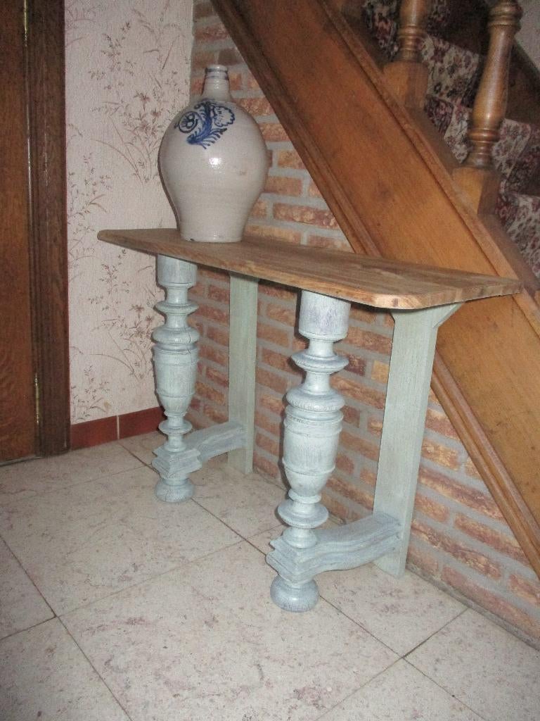 Muurtafeltje, consoletafel, wandtafeltje, Ophalen, 50 tot 100 cm, Eikenhout, Zo goed als nieuw