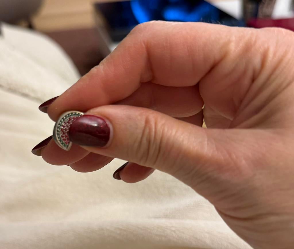 Charm Pandora en forme de morceau de pastèque, Bijoux, Sacs & Beauté, Bracelets à breloques, Enlèvement ou Envoi, Comme neuf, Argent