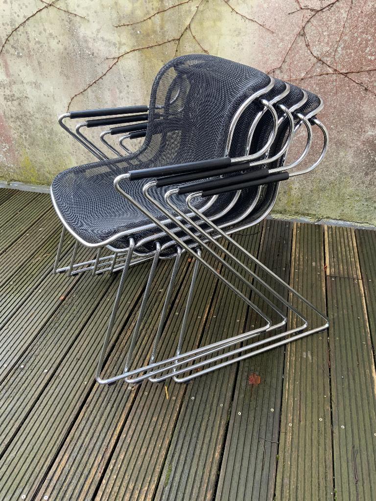 Charles Pollock Penelope 4 design stoelen, Huis en Inrichting, Ophalen, Zwart, Zo goed als nieuw, Vier