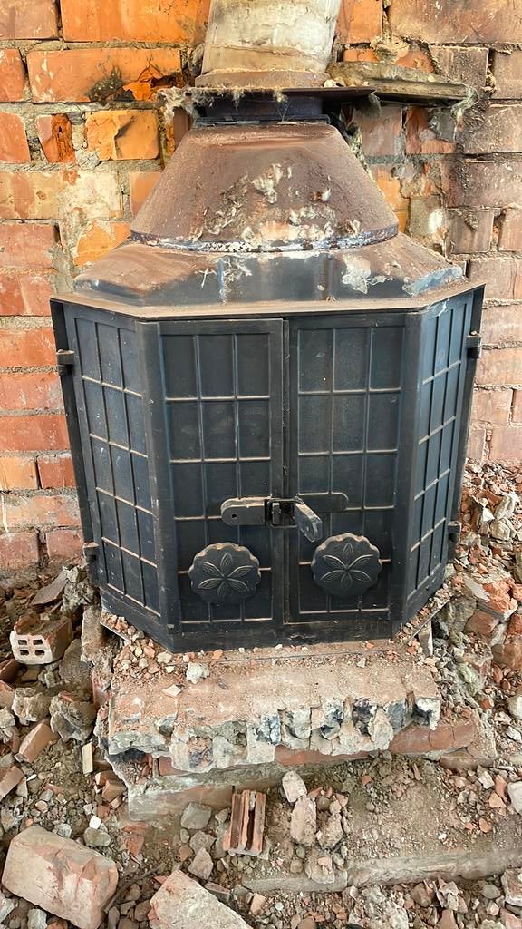 Authentieke gietijzeren kachel, Huis en Inrichting, Kachels, Ophalen, Gebruikt, Houtkachel, Inbouw