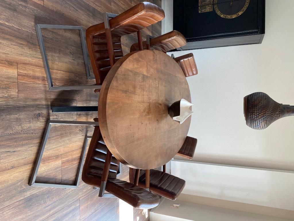 Chaise de salle à manger,Eetstoelen, bruin, 6, Maison & Meubles, Enlèvement, Utilisé, Cuir