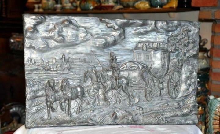 $ fresque murale réalisé sur etain, Antiquités & Art, Enlèvement ou Envoi