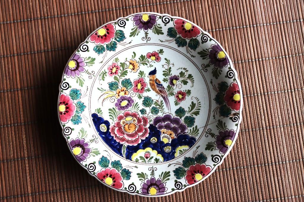 Polychroom Delfts wandbord, Antiek en Kunst, Ophalen