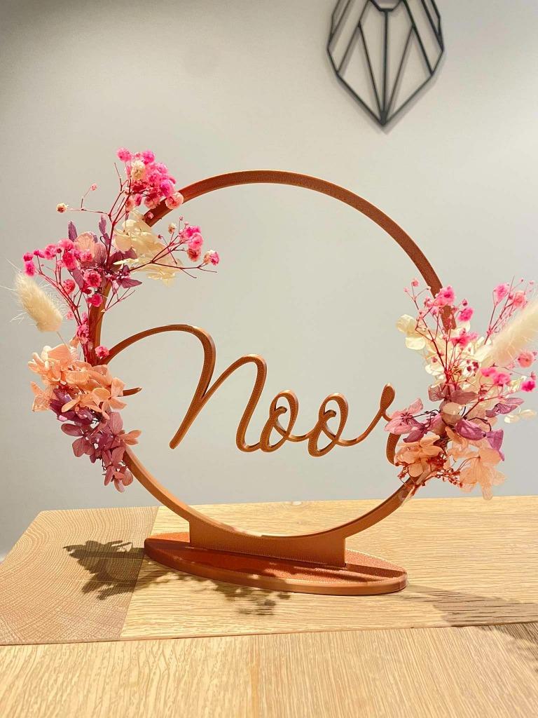 Flowerhoop gepersonaliseerd 23cm - naamcirkel - DIY -bloemen, Enlèvement ou Envoi, Neuf