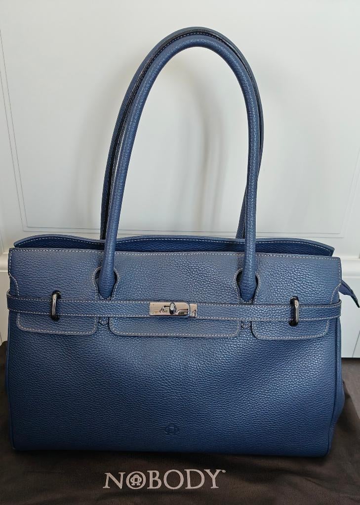 Prachtige handtas Nobody blauw leder, Handtassen en Accessoires, Tassen | Damestassen, Ophalen of Verzenden, Zo goed als nieuw