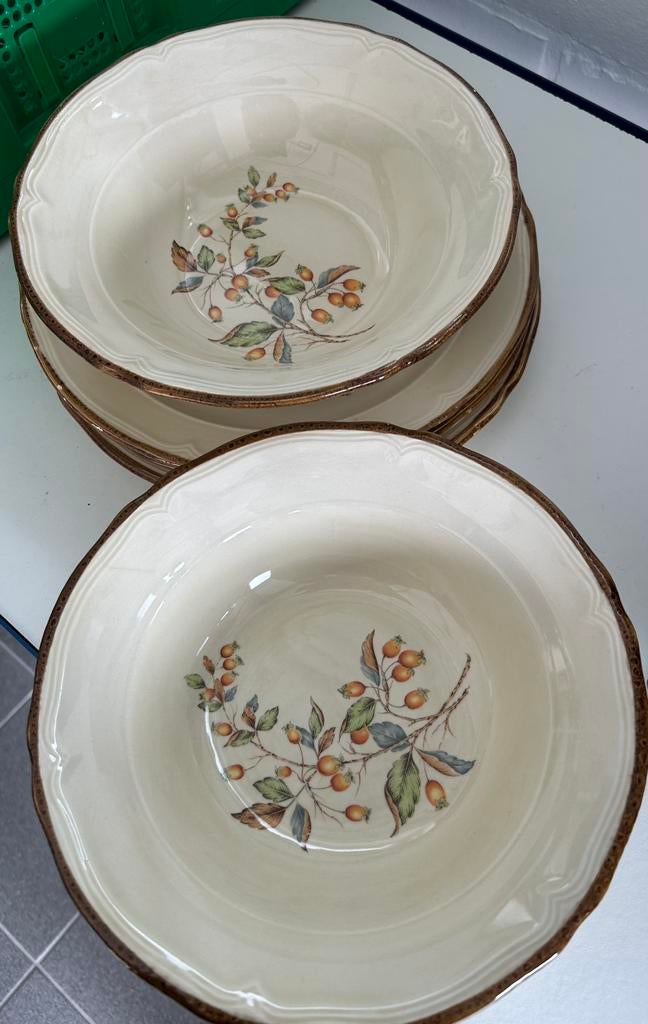 Vintage 3 grote borden en twee slakommen, Ophalen