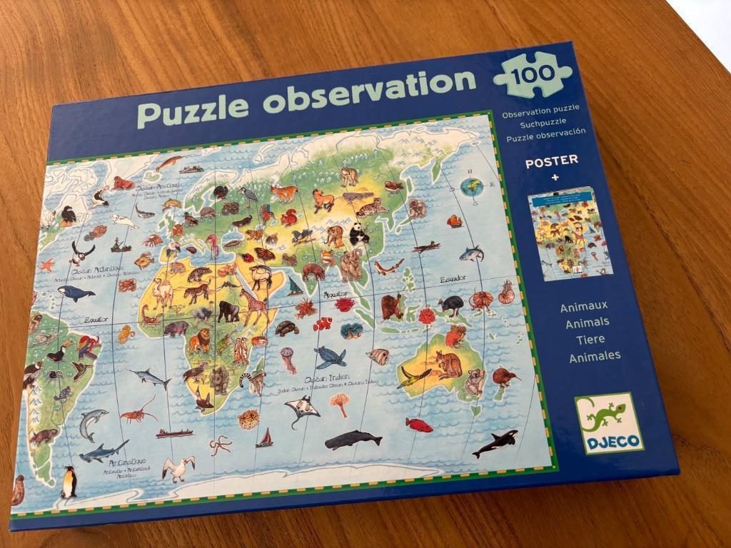 kinder puzzel dieren vanaf 5 jaar, Ophalen, Meer dan 50 stukjes, Zo goed als nieuw, 4 tot 6 jaar