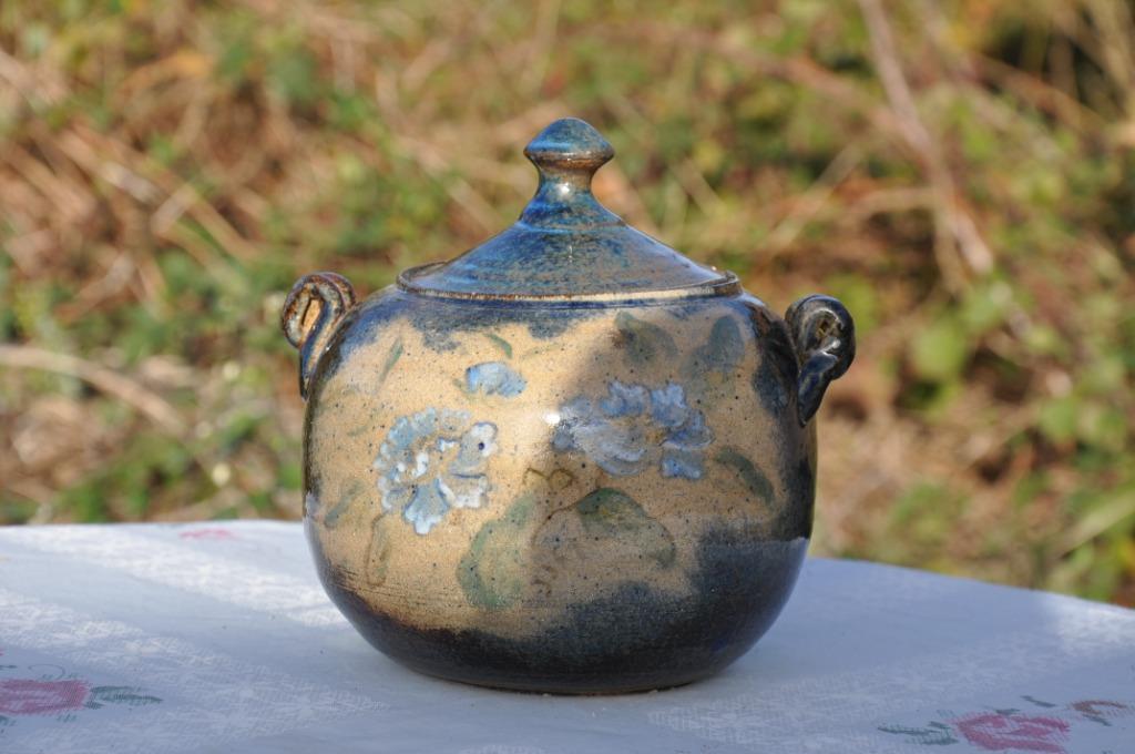 potiche avec couvercle terre cuite emaillée, Enlèvement ou Envoi