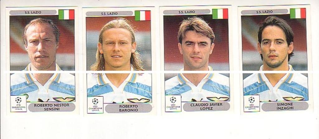 Panini Champions League Lazio Rome 2000 - 2001, Envoi, Comme neuf, Affiche, Image ou Autocollant