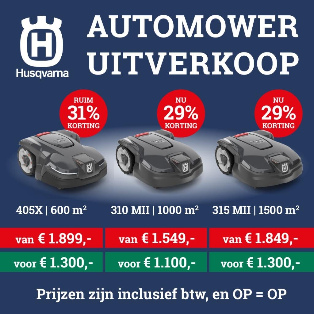TOT 31% KORTING: Husqvarna automower najaarsdeal!, Neuf, Enlèvement ou Envoi, Moins de 20 cm, Contrôlable via l'application