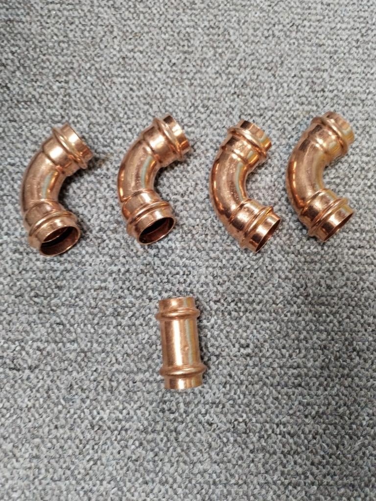 Viega persbocht 28mm koper + persmof 22mm koper, Ophalen of Verzenden