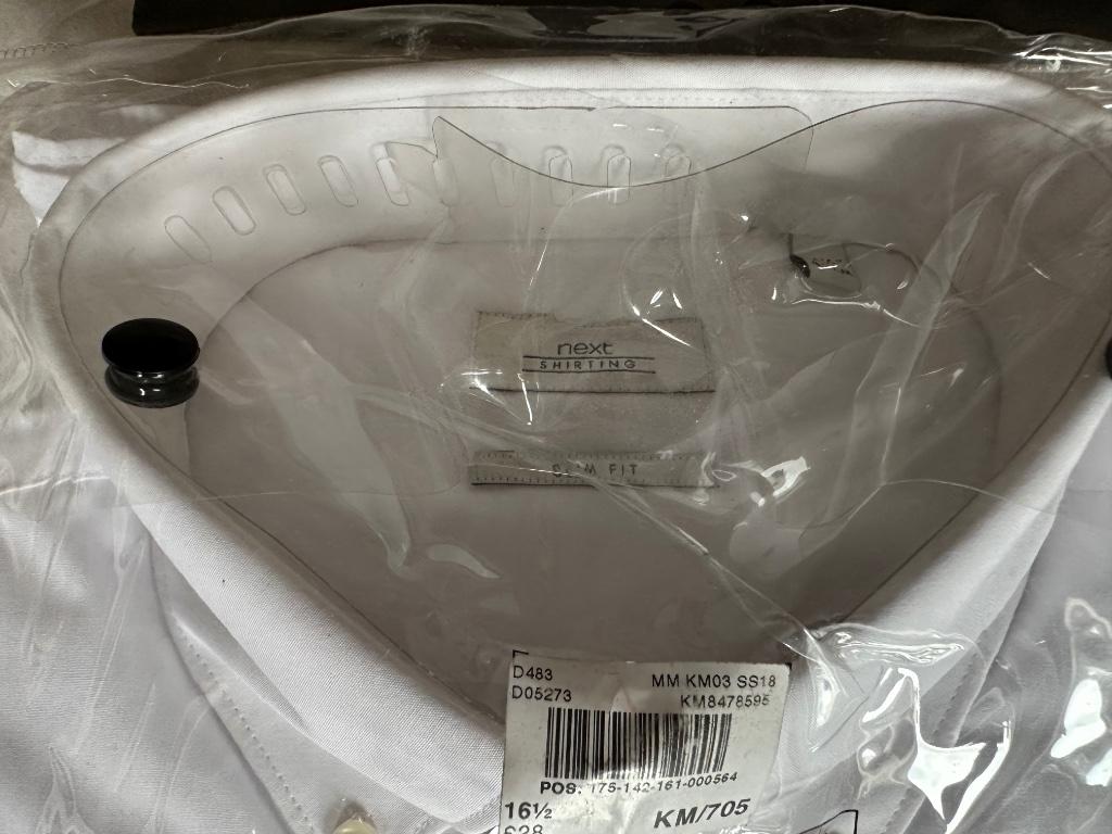 Nieuw wit herenoverhemd maat 42, Next, slim fit, Next, Wit, Nieuw, Ophalen of Verzenden