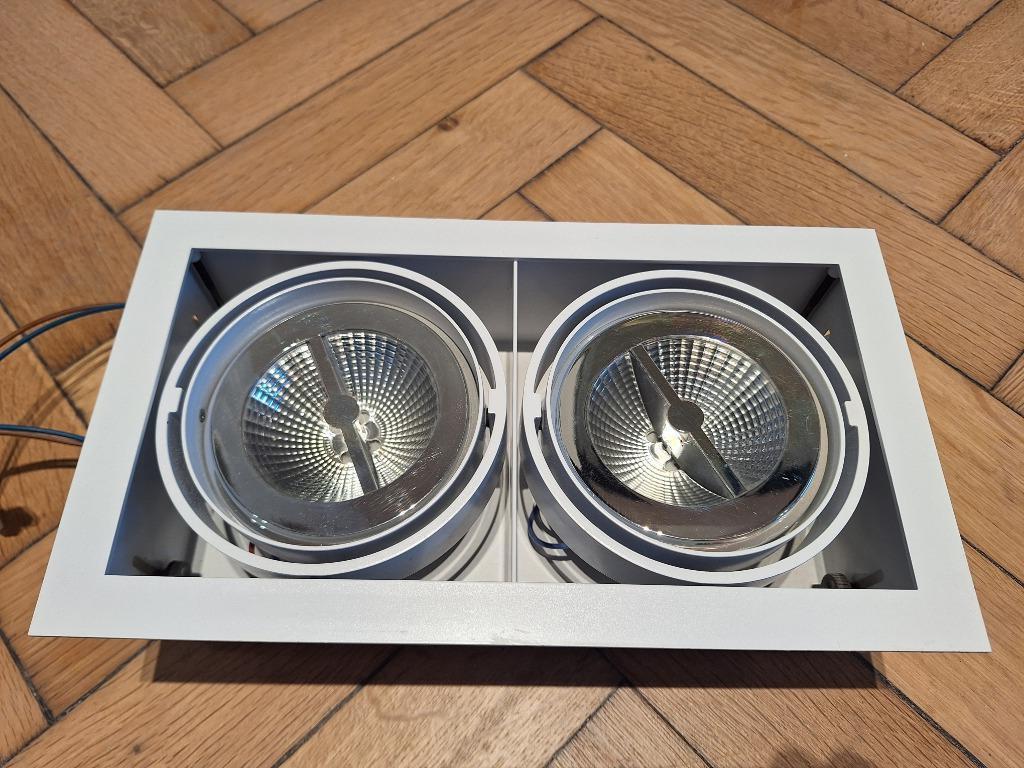 8 spots doubles encastrables Delta light AR 111 ampoule led, Huis en Inrichting, Ophalen, Led, Metaal of Aluminium, Zo goed als nieuw