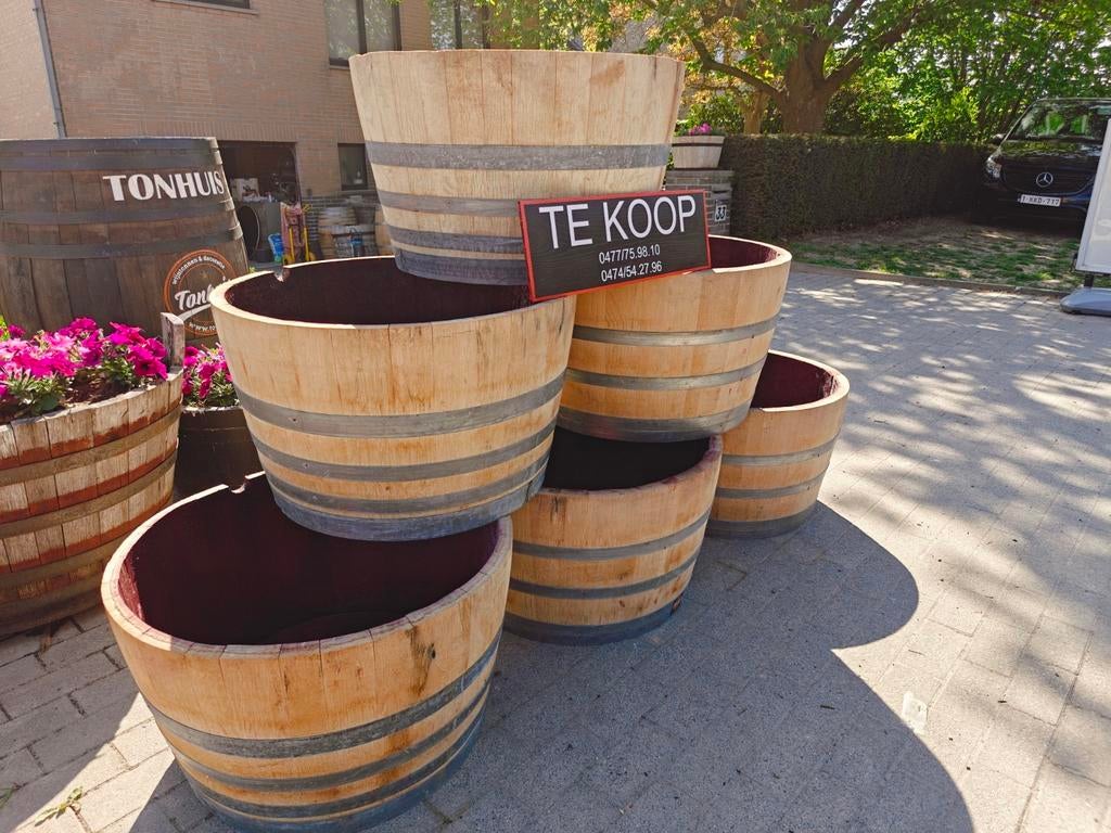HALVE EIKEN WIJNTONNEN, Tuin en Terras, Regentonnen, Ophalen of Verzenden, Zo goed als nieuw