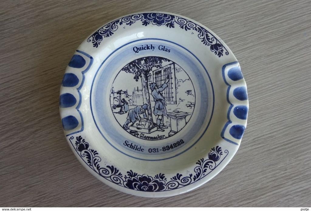 Schilde Delfts Blauw (asbak - cendrier) - Quickly Glas, Antiquités & Art, Enlèvement ou Envoi
