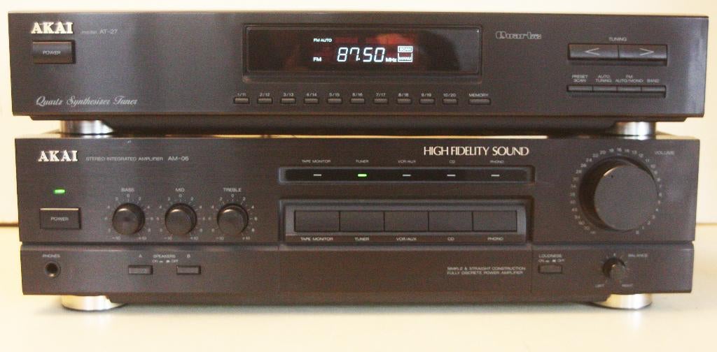 Akai AM-06 Versterker + Gratis Akai AT-27 Tuner, Audio, Tv en Foto, Versterkers en Ontvangers, Ophalen of Verzenden, Zo goed als nieuw
