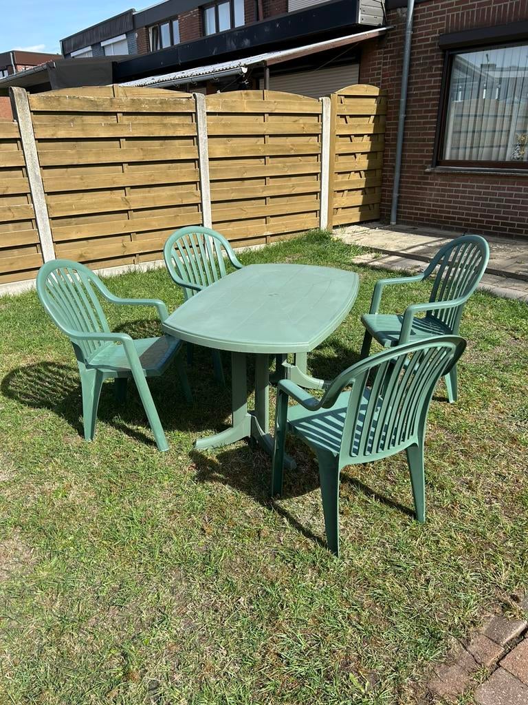 Tuinset, Tuin en Terras, Ophalen, 4 zitplaatsen, Kunststof, Gebruikt