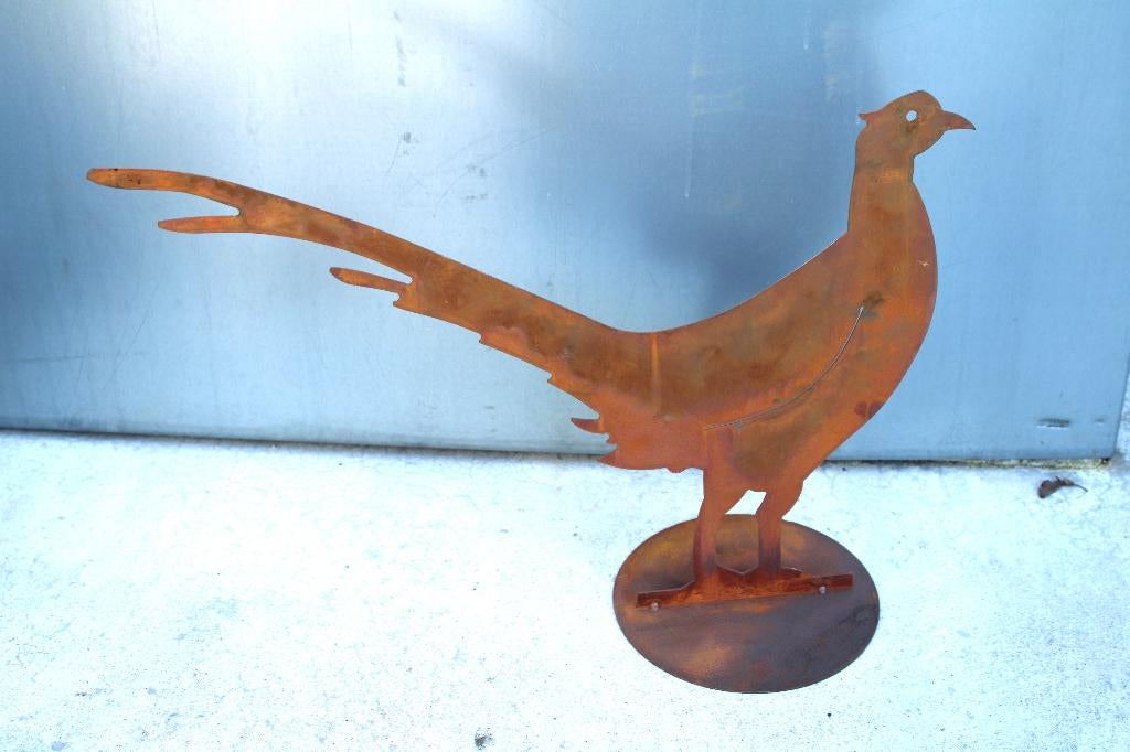 statue faisan en fer forgé rouillé sur plaque ., Jardin & Terrasse, Enlèvement ou Envoi, Neuf