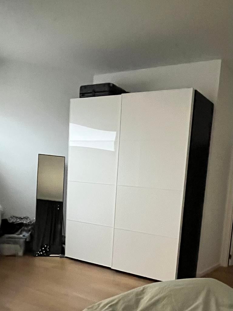Schuifdeuren voor ikea pax wit, Ophalen, Gebruikt, Glas, 200 cm of meer