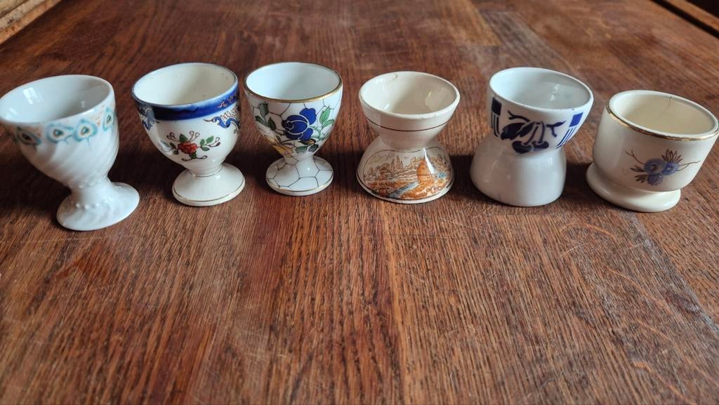 6 eierdopjes /6 coquetiers, Collections, Porcelaine, Cristal & Couverts, Enlèvement ou Envoi
