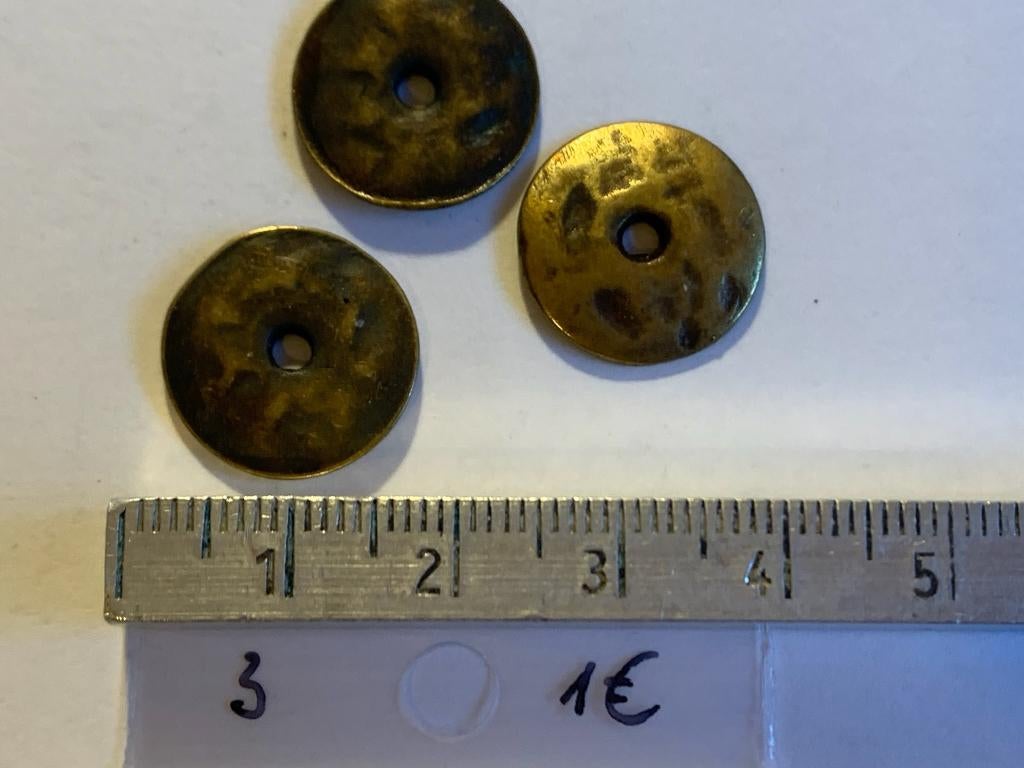 3 metalen tussenkraal disk, Enlèvement ou Envoi, Neuf, Entretoise ou Perle intermédiaire