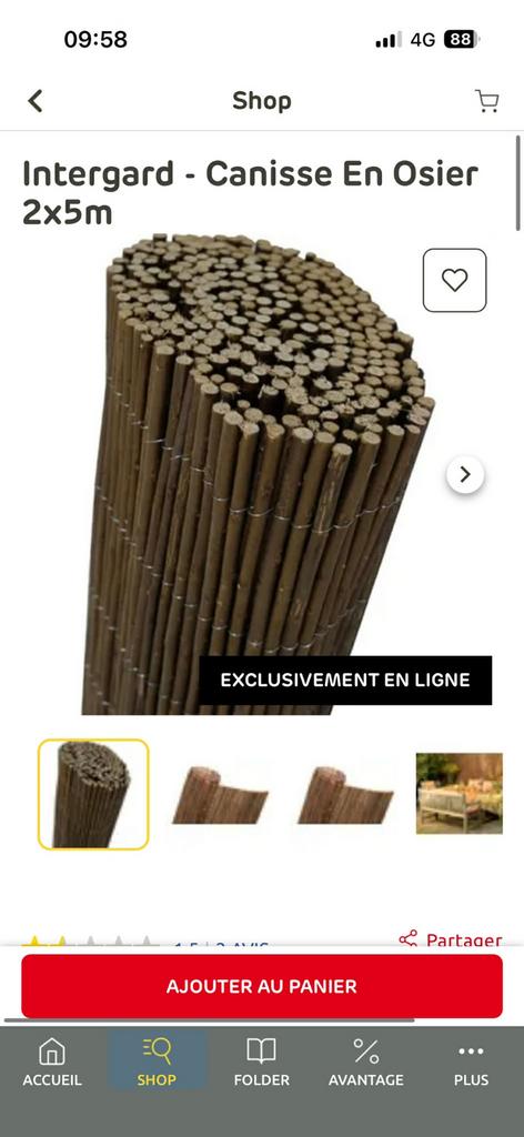 Rouleaux canisse en osier, Jardin & Terrasse, Enlèvement, Comme neuf