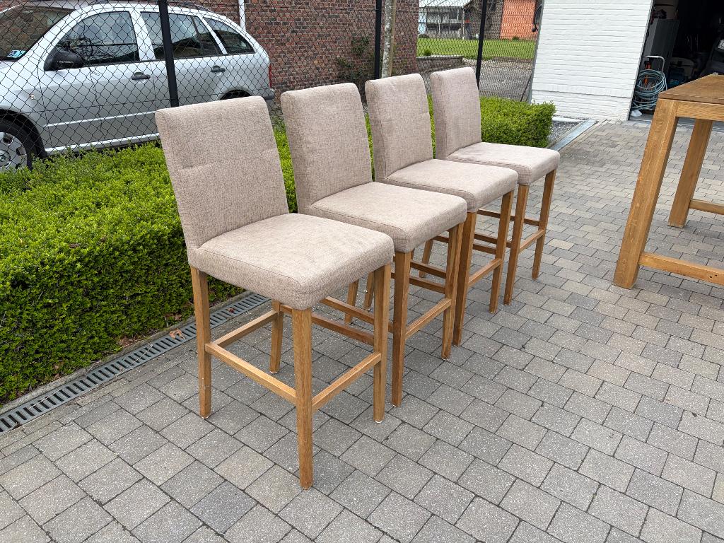 Hoge tafel en 4 stoelen, Huis en Inrichting, Tafels | Statafels, Ophalen, Gebruikt