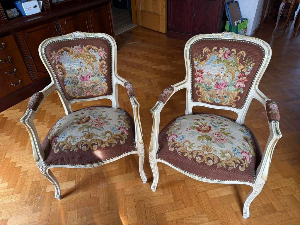 2 stijlvolle klassieke fauteuils – Louis XV stijl, Antiek en Kunst, Antiek | Meubels | Stoelen en Sofa's, Ophalen