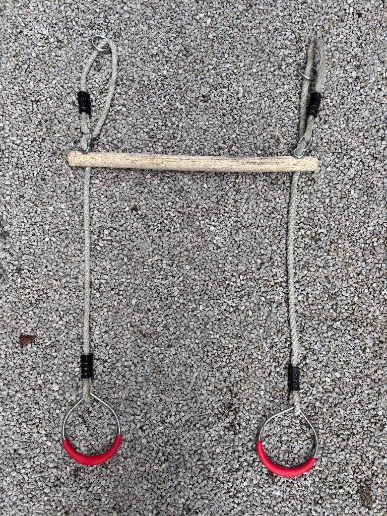 Houten trapeze met turnringen, Kinderen en Baby's, Speelgoed | Buiten | Speeltoestellen, Ophalen, Zo goed als nieuw, Overige typen