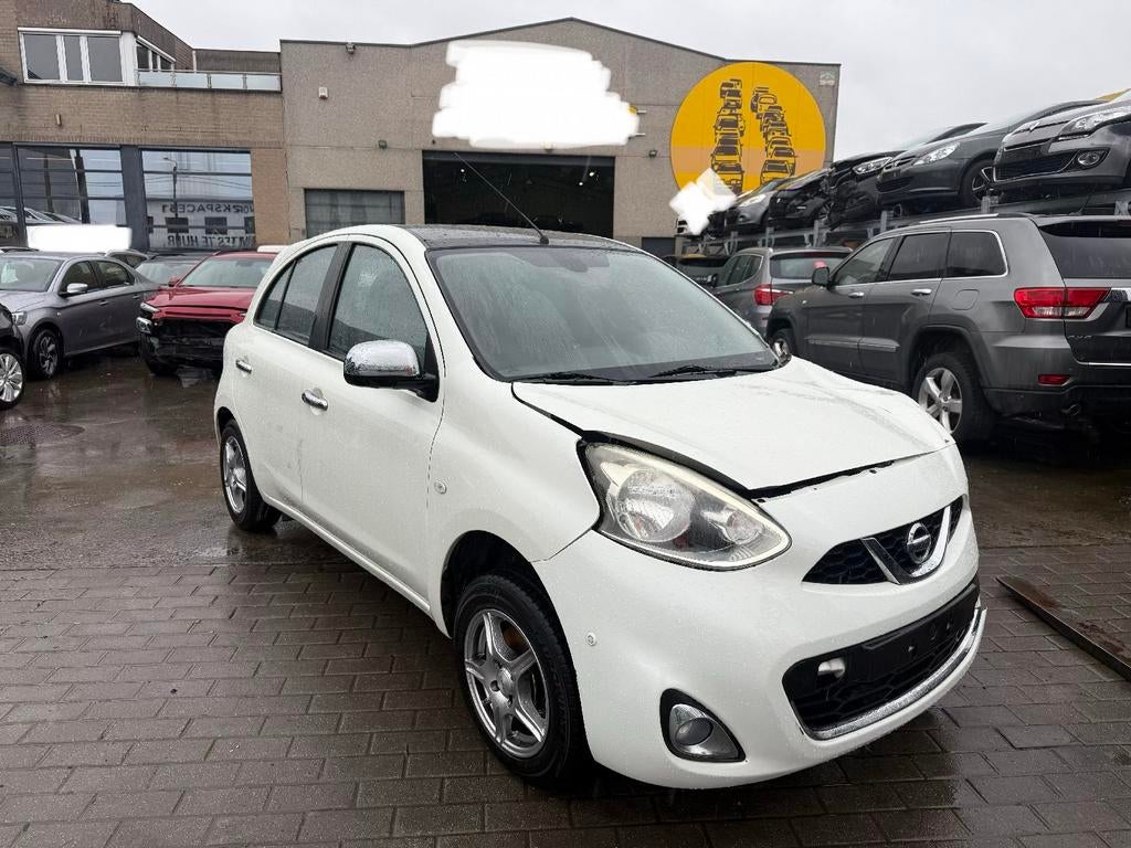 Nissan Micra / 2014 / 1.2benzine / 80.000km / Airco, Auto's, Euro 5, Stof, Zwart, Wit
